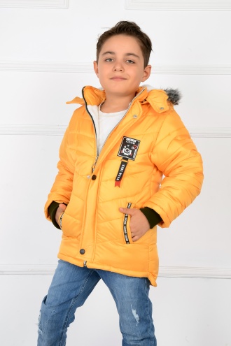Lugmo Erkek Çocuk Montu Kaban Palermo Kürklü Sarı