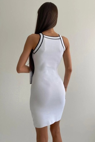 Lugmo Triko Kadın Elbise Askılı Beyaz