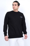 Lugmo Erkek Sweatshirt 3 İplik Kompak Kumaş Kazak Regular Siyah