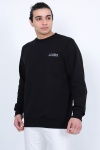 Lugmo Erkek Sweatshirt 3 İplik Kompak Kumaş Kazak Regular Siyah
