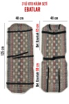 Oto Koltuk Kılıf Kilim 3 Parça Set Terletmez Jüt İplik Universal