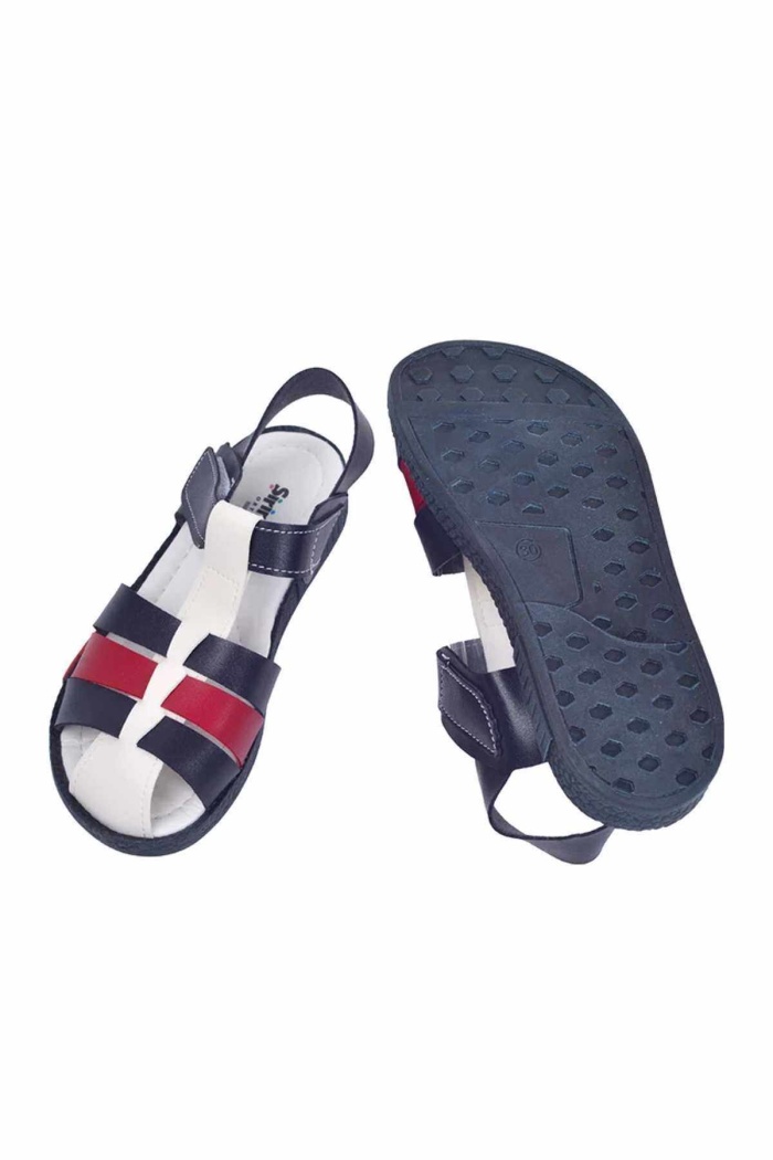 Şirin Bebe Erkek Çocuk Sandalet Kırmızı-Lacivert