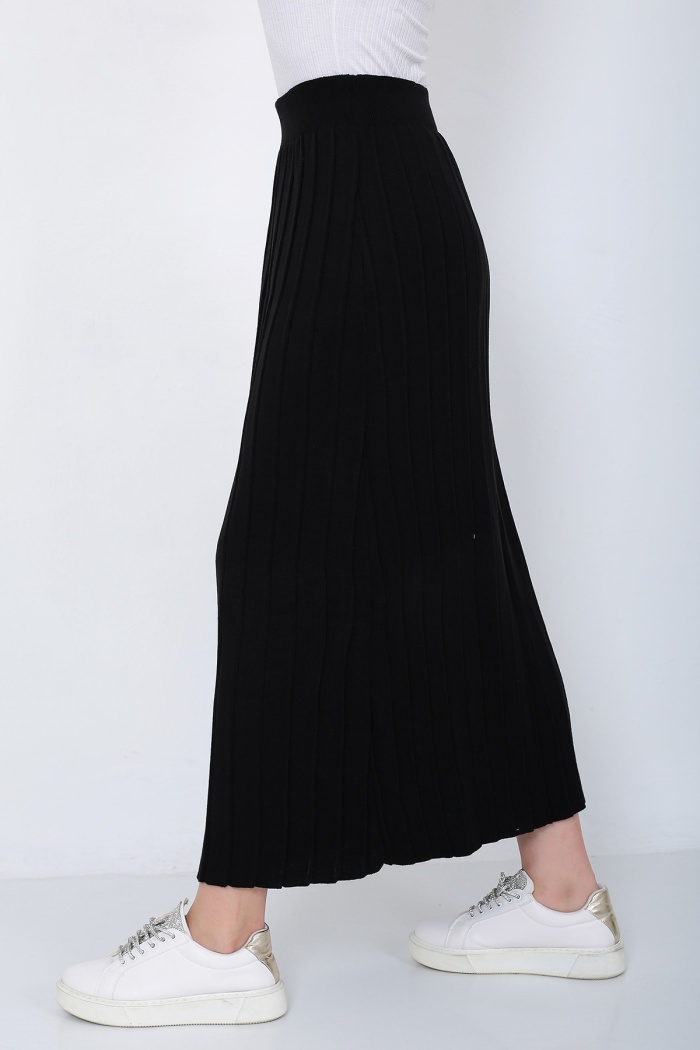 Kadın Triko Etek Oversize Siyah