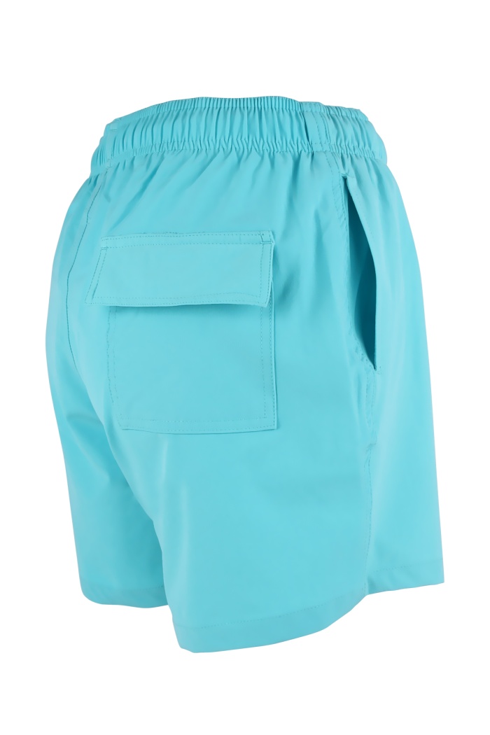 Erkek Deniz Şortu Cepli Pamuklu Polyester Su Yitici Özellik Tahriş Etmeyen Astar Turkuaz BS-224