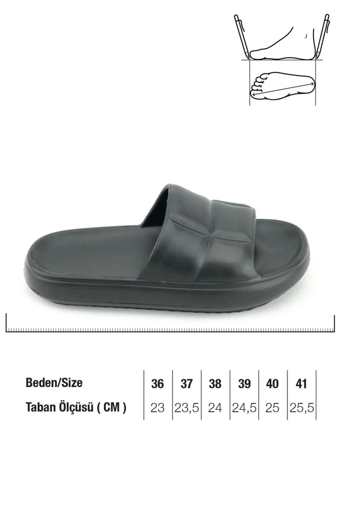 Kareli Yumuşak Tabanlı Unisex Slide Bahçe Plaj Havuz Deniz Yazlık Günlük Terlik