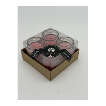 4lü Set Çiçek Kokulu Mini Kavanoz Mum