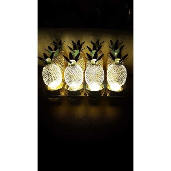 Hediyelik Led Ananas Metal 3 Adet