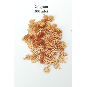 Oya Abiye Bileklik Kolye Pleksi Metalik Plastik Pul Altın Renk 24 gram 300 adet