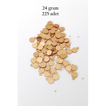 Oya Abiye Bileklik Kolye Pleksi Metalik Plastik Pul Altın Renk 24 gram 225 adet