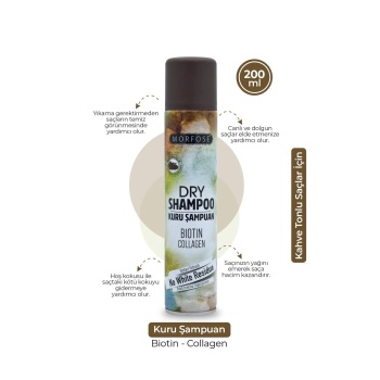 Kuru Şampuan Biotin Collagen 200 ML - Kahverengi Saçlar
