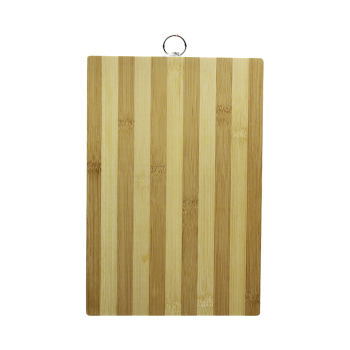 AHŞAP 20X30CM BEYAZ ÇİZGİLİ BAMBU KESİM PANOSU METAL KULPLU