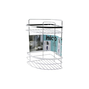 LAMALI   2 KATLI - ÜÇGEN   KROM   METAL  BANYO KÖŞELİK - DUŞKABİN RAF