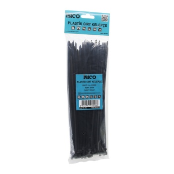 100PCS SİYAH   3.6X250MM  PLASTİK CIRT KELEPÇE