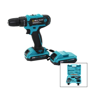 MAVİ 1250 RPM BN-5 F-136 CORDLESS DRILL FULL ŞARJLI=24V=5.0Ah - 2 BATARYA MATKAP SETİ ÇANTALI (3748)