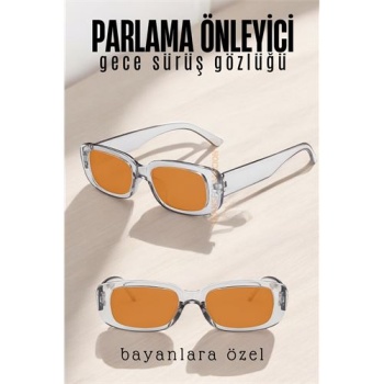 Parlama Önleyici Bayan Gece Sürüş Görüş Gözlüğü Sis Far Işık Önleyici Anti-Fog Gözlük