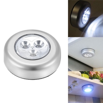 Kablosuz Spot Pilli Dokunmatik Led Lamba 3 Ledli Dolap Lambası (3748)