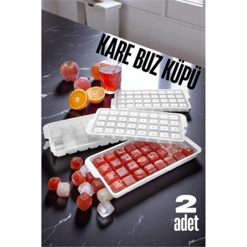 Buz Kalıbı KARE İçecek Buz Kalıbı - Mutfak Buz Kalıbı Kolay Çıkarılır Buz Kalıbı 2 ADET