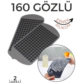 Hızlı Mini Buz Kalıbı 2 li 160 Bölme Esnek Silikon