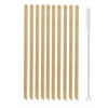 10 Adet Doğal Bambu Pipet Vegan Pipeti ve Temizleme Fırçası