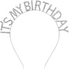 Kristal Taşlı Gümüş Renk İts My Birthday Yazılı Doğum Günü Parti Tacı 14x16 cm