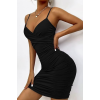 Siyah Askılı Özel Tasarım Mini Elbise