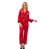 Kırmızı Saten Pijama Takımı