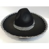 Gümüş Renk Şeritli Meksika Mariachi Latin Şapkası 55 cm Çocuk