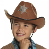 Çocuk Kovboy Şapkası - Vahşi Batı Kovboy Şerif Şapkası Kahve Renk