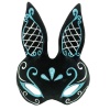 Siyah Renk Mavi Beyaz Simli Siyah Süet Kaplama Tavşan Maskesi 18x16 cm