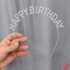 Gümüş Kristal Taşlı Happy Birthday Doğum Günü Tacı İthal Ürün A Kalite 17x16 cm
