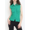 Büzgülü Gömlek Bluz Yeşil