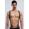 Çivi Detaylı Erkek Göğüs Harness, Erkek Clubwear, Deri Erkek Harness