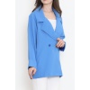 Oversize Düğmeli Ceket Mavi