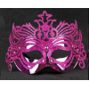 Metalik Fuşya Pembe Renk Masquerade Kelebek Simli Parti Maskesi 23x14 cm