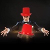 Yetişkinler İçin Kırmızı Renk Ringmaster Sihirbaz Şapkası Fötr Şapka 15 cm