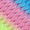 Afrika Örgülük Ombreli Sentetik Saç 100 Gr. / Açık Mavi / Pembe / Neon Sarı