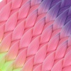 Afrika Örgülük Ombreli Sentetik Saç 100 Gr. / Mor / Açık Pembe / Neon Sarı