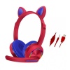 Akz020 Kafa Üstü Işıklı Kedi Kulaklık - Ürün Rengi : Kırmızı -
