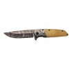 A2150C Kahve Kamp Çakısı 21cm- Manuel, Ahşap İşlemeli Sap