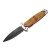 FS 11031 Kahverengi Kamp Çakı 20cm- Police İşlemeli, Ahşap Sap, Cam Kırma Aparatlı