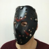  Siyah Renk Kırmızı Çizgili Tam Yüz Hokey Jason Maskesi Hannibal Maskesi
