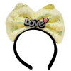   Led Işıklı 3 Farklı Fonksiyonda Yanan Gümüş Love Yazılı Sarı Fiyonk Taç 20X17 cm