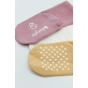 Bistyle Basic Kaymaz Penye Soket Çorap 3Lü BS10106 Pudra Ekru Somon