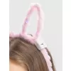 Led Işıklı Peluş Pofuduk Tavşan Kulak Tavşan Taç Pembe 17X23 cm