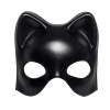 Siyah Deri Görünümlü Kedi Maskesi – Cosplay & Maskeli Balo