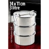 Sefer Tası Yemek Kabı Paslanmaz Çelik 3 Katlı 14 cm 3 LİTRE