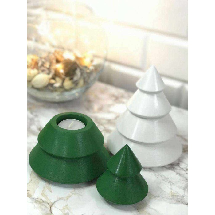 Tealight Mumluk Obje Biblo 2 Parça Yeşil Yılbaşı PS3971