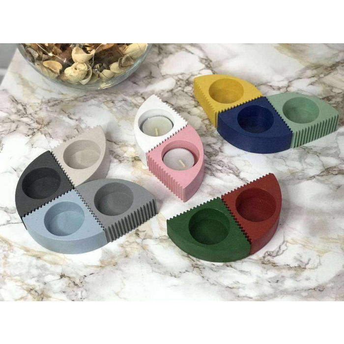 Puzzle Tealight Mumluk Tekli SARI *Setini Kendin Oluştur* Özel Tasarım