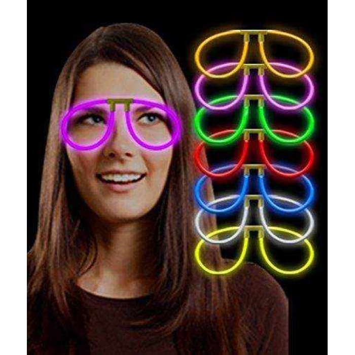 Karanlıkta Parlayan Fosforlu Glow Stick Gözlük Fosforlu Renkli Gözlük 6 Adet