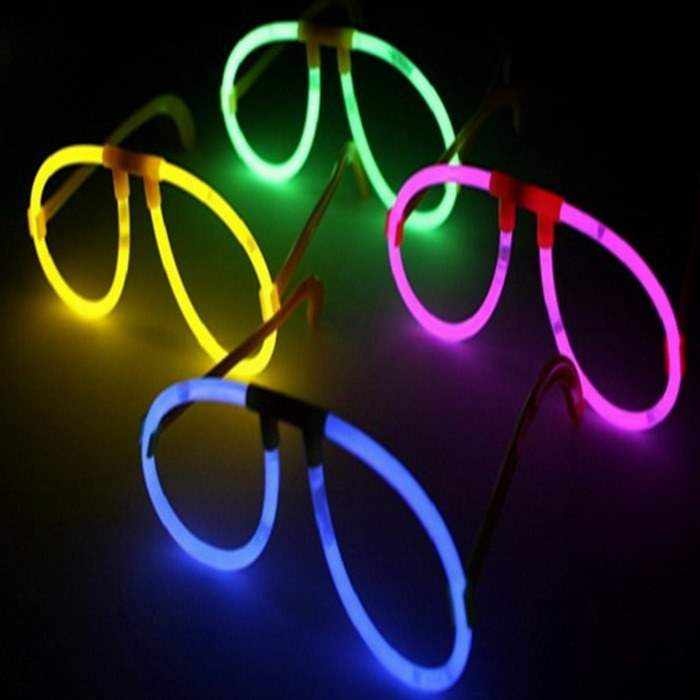 Karanlıkta Parlayan Fosforlu Glow Stick Gözlük Fosforlu Renkli Gözlük 6 Adet